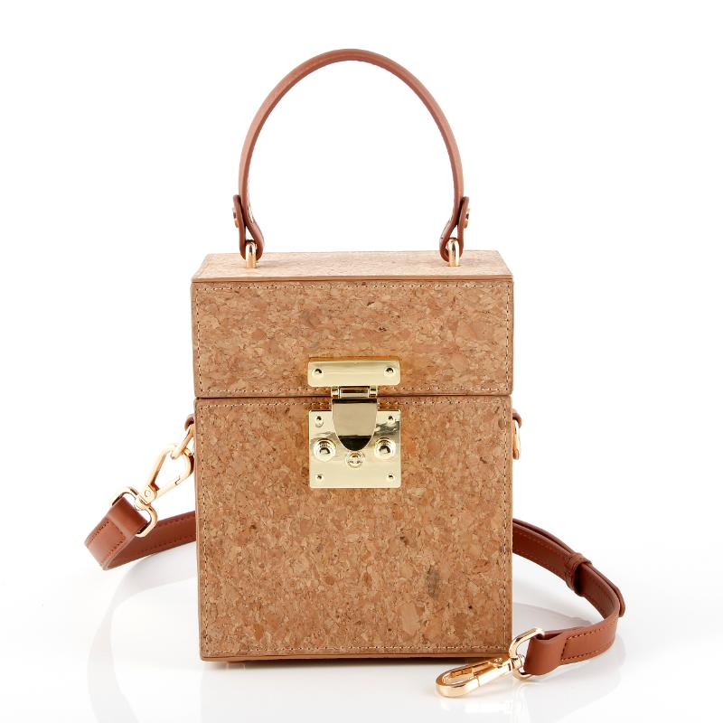 Privatum Square Cork Hard Box Crossbody Bag
