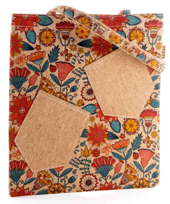 Vintage Textured Cork Shopping Bag